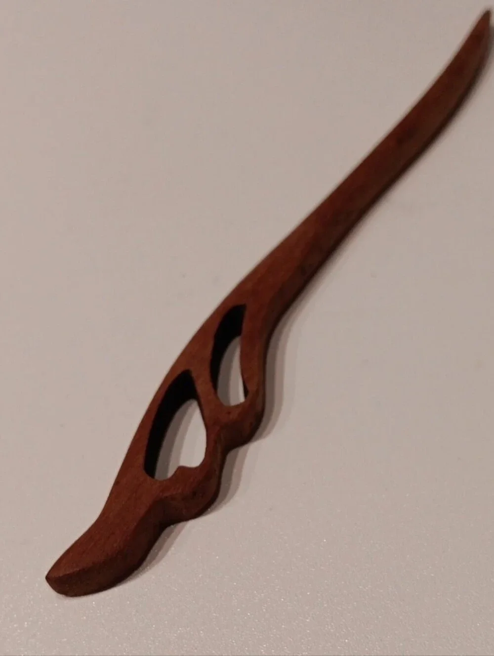 Handcrafted Brown Wooden Hair Stick - Classic Womens Accessory